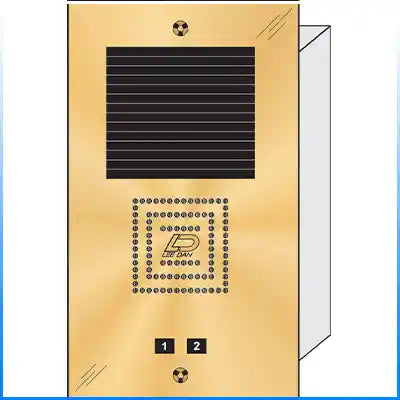 BS-002 2 Button Flush Mount  Bravo™ Solid Polished Brass Apartment Lobby Panel