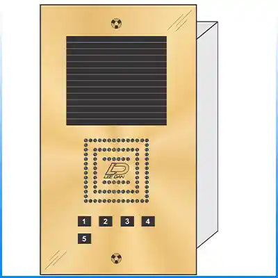 BS-005 5 Button Flush Mount  Bravo™ Solid Polished Brass Apartment Lobby Panel