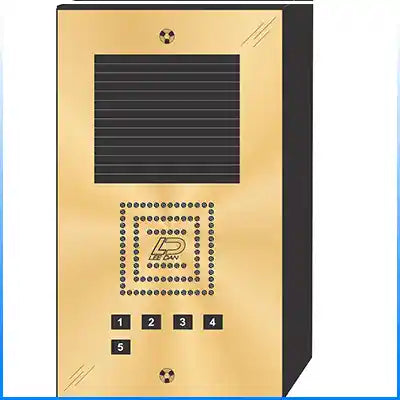 BS-005S 5 Button Surface Mount  Bravo™ Solid Polished Brass Apartment Lobby Panel