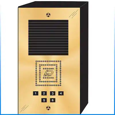 BS-006S 6 Button Surface Mount  Bravo™ Solid Polished Brass Apartment Lobby Panel