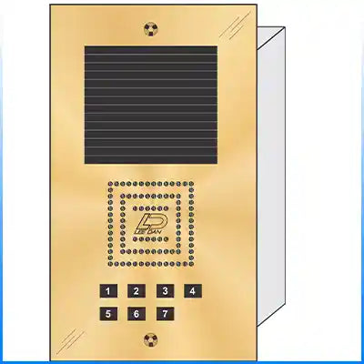 BS-007 7 Button Flush Mount  Bravo™ Solid Polished Brass Apartment Lobby Panel