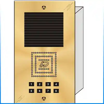 BS-008 8 Button Flush Mount  Bravo™ Solid Polished Brass Apartment Lobby Panel