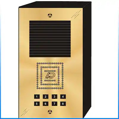 BS-008S 8 Button Surface Mount  Bravo™ Solid Polished Brass Apartment Lobby Panel