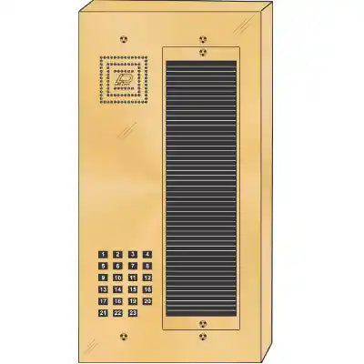 BS-023S 23 Button Surface Mount  Bravo™ Solid Polished Brass Apartment Lobby Panel
