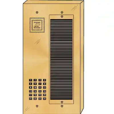 BS-024S 24 Button Surface Mount  Bravo™ Solid Polished Brass Apartment Lobby Panel