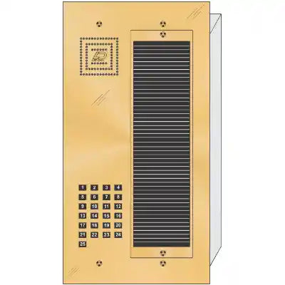 BS-025 25 Button Flush Mount  Bravo™ Solid Polished Brass Apartment Lobby Panel