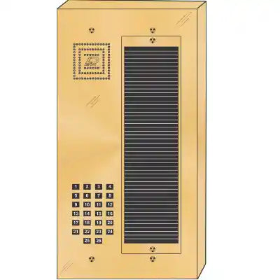 BS-026S 26 Button Surface Mount  Bravo™ Solid Polished Brass Apartment Lobby Panel