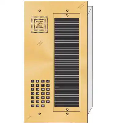 BS-027 27 Button Flush Mount  Bravo™ Solid Polished Brass Apartment Lobby Panel