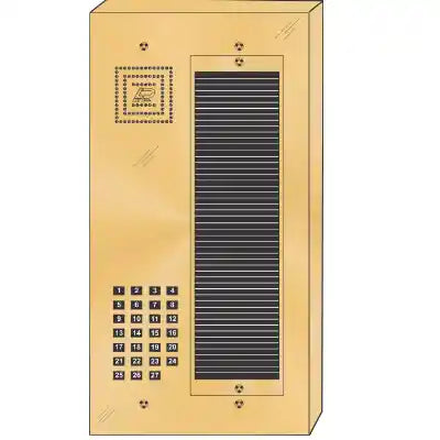 BS-027S 27 Button Surface Mount  Bravo™ Solid Polished Brass Apartment Lobby Panel