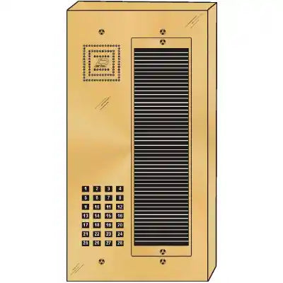 BS-028S 28 Button Surface Mount  Bravo™ Solid Polished Brass Apartment Lobby Panel