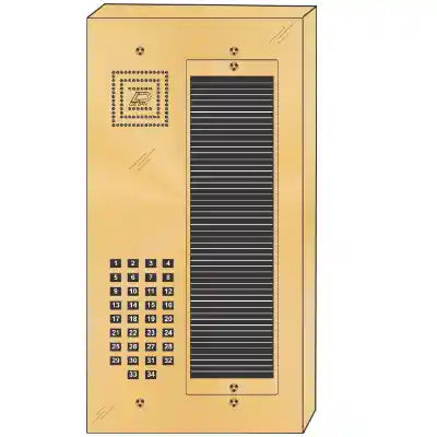 BS-034S 34 Button Surface Mount  Bravo™ Solid Polished Brass Apartment Lobby Panel