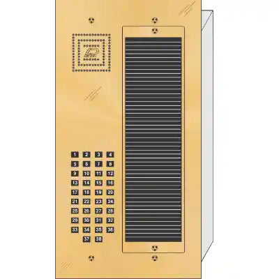BS-038 38 Button Flush Mount  Bravo™ Solid Polished Brass Apartment Lobby Panel