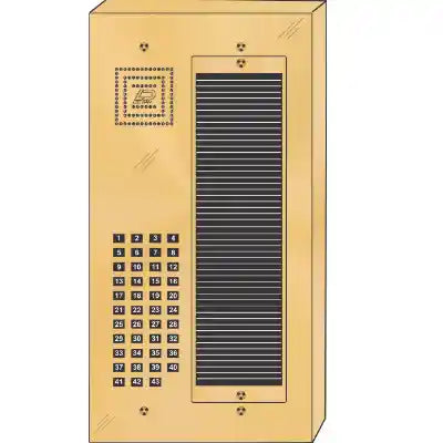 BS-043S 43 Button Surface Mount  Bravo™ Solid Polished Brass Apartment Lobby Panel