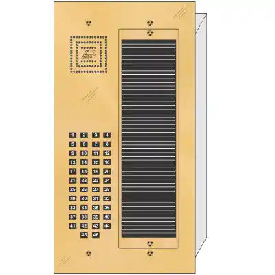 BS-046 46 Button Flush Mount  Bravo™ Solid Polished Brass Apartment Lobby Panel
