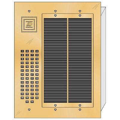 BS-054 54 Button Flush Mount  Bravo™ Solid Polished Brass Apartment Lobby Panel