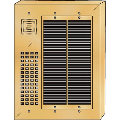 BS-056S 56 Button Surface Mount  Bravo™ Solid Polished Brass Apartment Lobby Panel