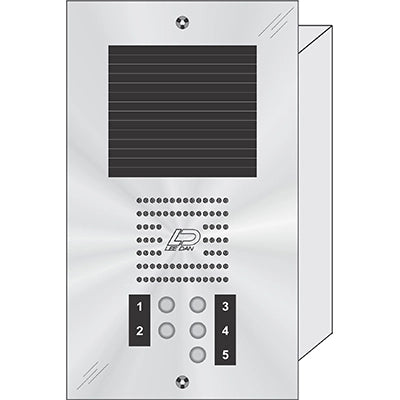 CS-005 5 Button Flush Mount  CENTURION™ Stainless Steel Apartment Entry Panel  Round Metal Button Style Vandal-Proof Intercom Lobby Panels