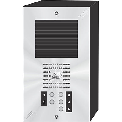 CS-005S 5 Button Surface Mount  CENTURION™ Stainless Steel Apartment Entry Panel  Round Metal Button Style Vandal-Proof Intercom Lobby Panels