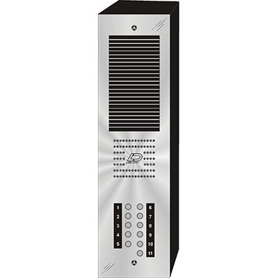 CS-011S 11 Button Surface Mount  CENTURION™ Stainless Steel Apartment Entry Panel  Round Metal Button Style Vandal-Proof Intercom Lobby Panels