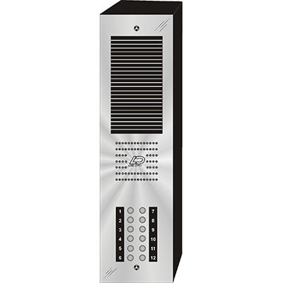 CS-012S 12 Button Surface Mount CENTURION™ Stainless Steel Apartment Entry Panel Round Metal Button Style Vandal-Proof Intercom Lobby Panels