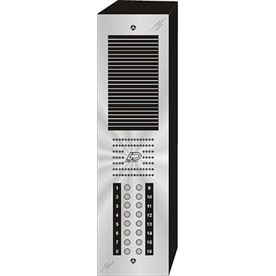 CS-016S 16 Button Surface Mount CENTURION™ Stainless Steel Apartment Entry Panel Round Metal Button Style Vandal-Proof Intercom Lobby Panels