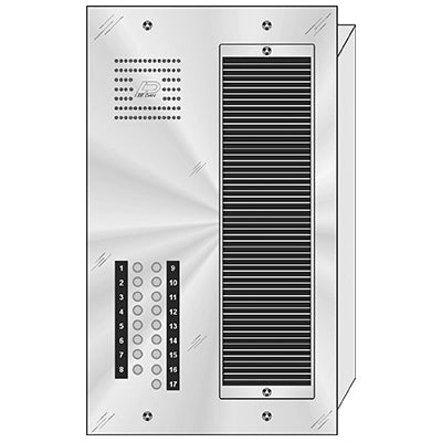 CS-017 17 Button Flush Mount CENTURION™ Stainless Steel Apartment Entry Panel Round Metal Button Style Vandal-Proof Intercom Lobby Panels