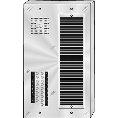 CS-017S 17 Button Surface Mount  CENTURION™ Stainless Steel Apartment Entry Panel  Round Metal Button Style Vandal-Proof Intercom Lobby Panels
