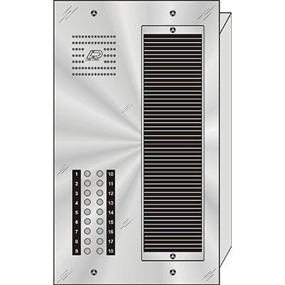 CS-018 18 Button Flush Mount CENTURION™ Stainless Steel Apartment Entry Panel Round Metal Button Style Vandal-Proof Intercom Lobby Panels