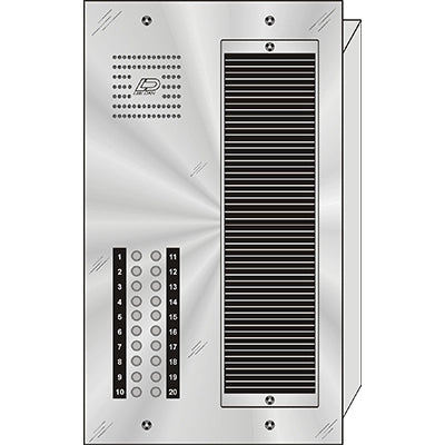 CS-020 20 Button Flush Mount CENTURION™ Stainless Steel Apartment Entry Panel Round Metal Button Style Vandal-Proof Intercom Lobby Panels