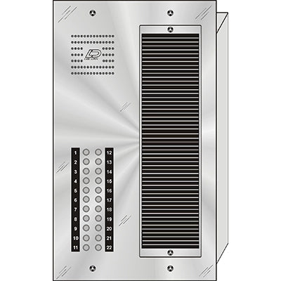 CS-022 22 Button Flush Mount  CENTURION™ Stainless Steel Apartment Entry Panel  Round Metal Button Style Vandal-Proof Intercom Lobby Panels