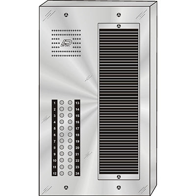 CS-024S 24 Button Surface Mount  CENTURION™ Stainless Steel Apartment Entry Panel  Round Metal Button Style Vandal-Proof Intercom Lobby Panels