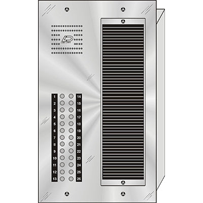 CS-026 26 Button Flush Mount  CENTURION™ Stainless Steel Apartment Entry Panel  Round Metal Button Style Vandal-Proof Intercom Lobby Panels