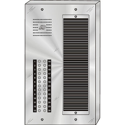 CS-026S 26 Button Surface Mount  CENTURION™ Stainless Steel Apartment Entry Panel  Round Metal Button Style Vandal-Proof Intercom Lobby Panels