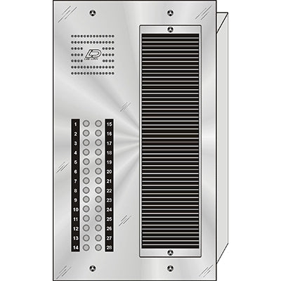 CS-028 28 Button Flush Mount  CENTURION™ Stainless Steel Apartment Entry Panel  Round Metal Button Style Vandal-Proof Intercom Lobby Panels
