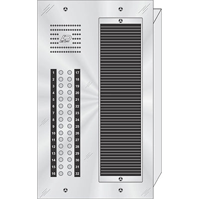 CS-032 32 Button Flush Mount  CENTURION™ Stainless Steel Apartment Entry Panel  Round Metal Button Style Vandal-Proof Intercom Lobby Panels