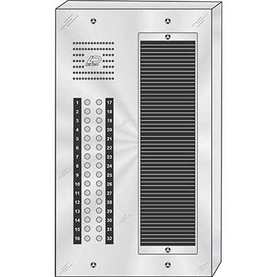 CS-032S 32 Button Surface Mount  CENTURION™ Stainless Steel Apartment Entry Panel  Round Metal Button Style Vandal-Proof Intercom Lobby Panels