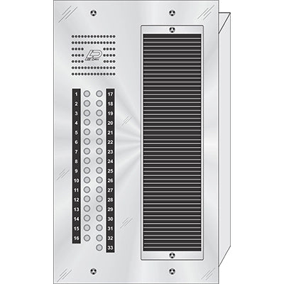 CS-033 33 Button Flush Mount  CENTURION™ Stainless Steel Apartment Entry Panel  Round Metal Button Style Vandal-Proof Intercom Lobby Panels