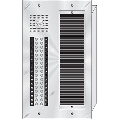 CS-034 34 Button Flush Mount  CENTURION™ Stainless Steel Apartment Entry Panel  Round Metal Button Style Vandal-Proof Intercom Lobby Panels