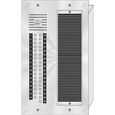 CS-035 35 Button Flush Mount  CENTURION™ Stainless Steel Apartment Entry Panel  Round Metal Button Style Vandal-Proof Intercom Lobby Panels