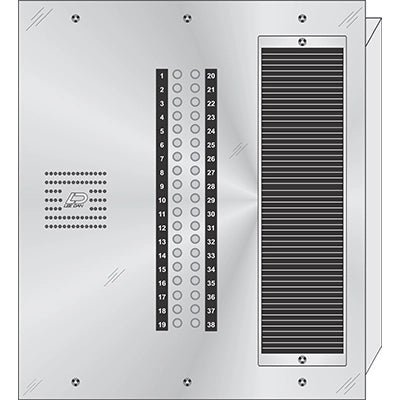 CS-038 38 Button Flush Mount  CENTURION™ Stainless Steel Apartment Entry Panel  Round Metal Button Style Vandal-Proof Intercom Lobby Panels