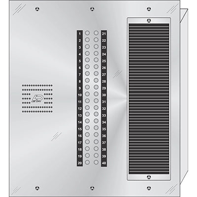 CS-040 40 Button Flush Mount CENTURION™ Stainless Steel Apartment Entry Panel Round Metal Button Style Vandal-Proof Intercom Lobby Panels