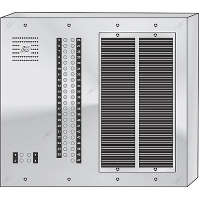 CS-047S 47 Button Surface Mount  CENTURION™ Stainless Steel Apartment Entry Panel  Round Metal Button Style Vandal-Proof Intercom Lobby Panels