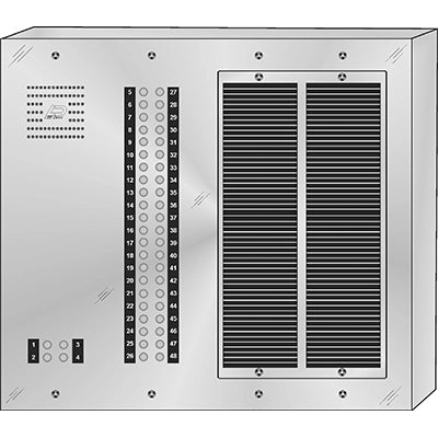 CS-048S 48 Button Surface Mount  CENTURION™ Stainless Steel Apartment Entry Panel  Round Metal Button Style Vandal-Proof Intercom Lobby Panels