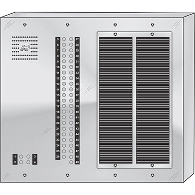 CS-049S 49 Button Surface Mount  CENTURION™ Stainless Steel Apartment Entry Panel  Round Metal Button Style Vandal-Proof Intercom Lobby Panels