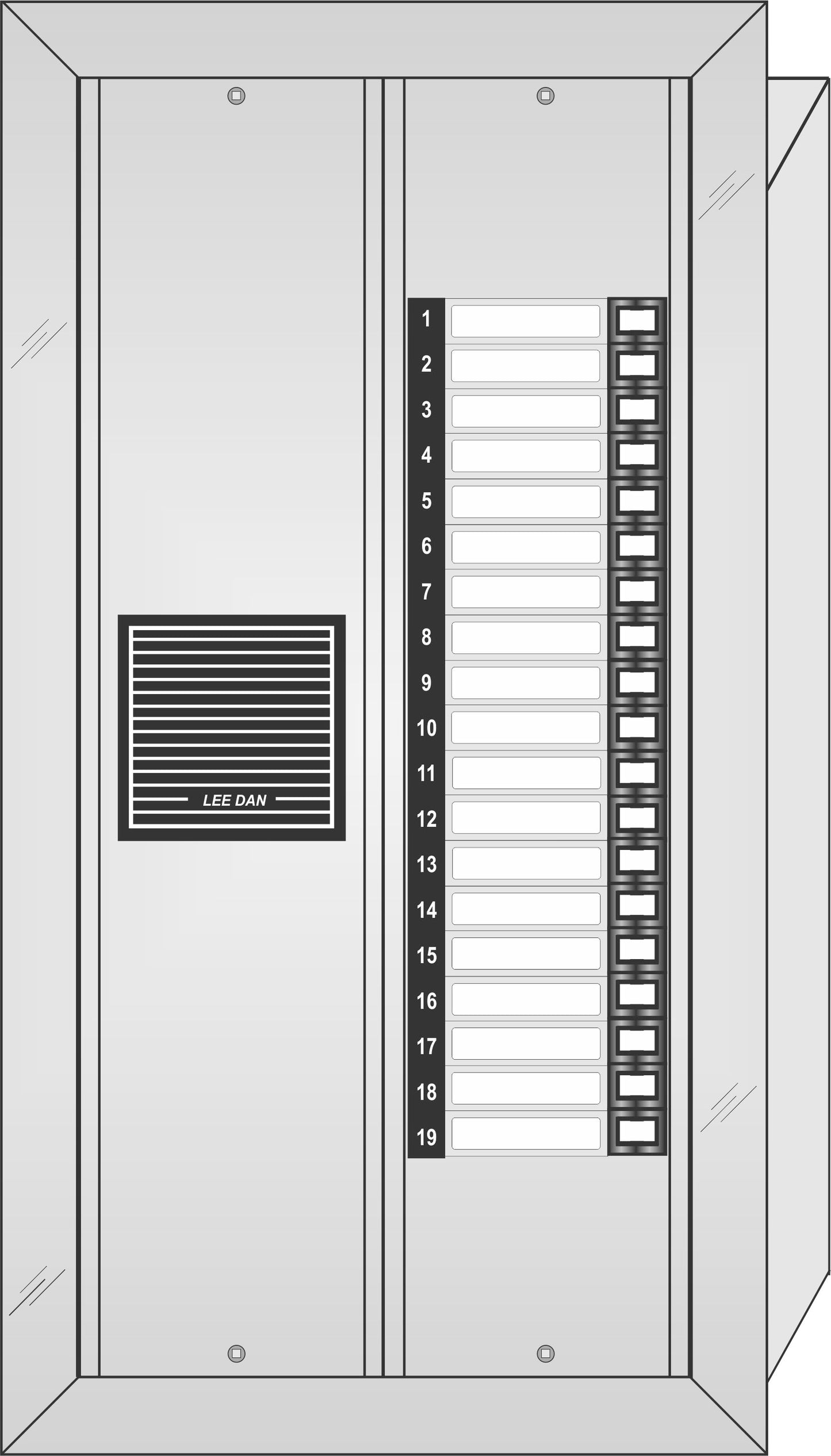 ES-019 19 Button Flush Mount Style 'E'™ Economy Style Apartment Lobby Panel