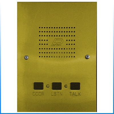 IR-464BRL 4-Wire Flush Mount  Lacquered Brass Apartment Intercom Stations w/ Black Metal Plungers