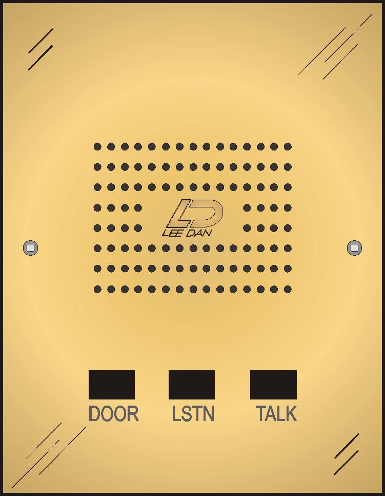 IR-464BR 4-Wire Flush Mount  Brass Apartment Intercom Stations w/ Black Metal Plungers