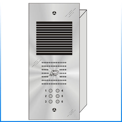 QS-006 6 Button Flush Mount  QUANTUM™ Stainless Steel Apartment Lobby Panel