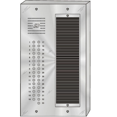 QS-033S 33 Button Surface Mount  QUANTUM™ Stainless Steel Apartment Lobby Panel