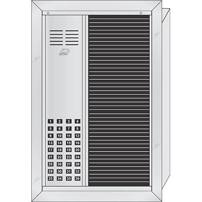 RS-036T 36 Button Flush Mount  REGENCY™ Deluxe Vandal-Resistant Apartment Entry Panel  Oversized Directory Style Aluminum Intercom Lobby Panels